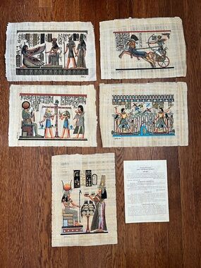 Papyrus Egyptian Prints (Set of 5)